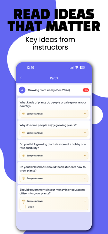 Key ideas from instructors